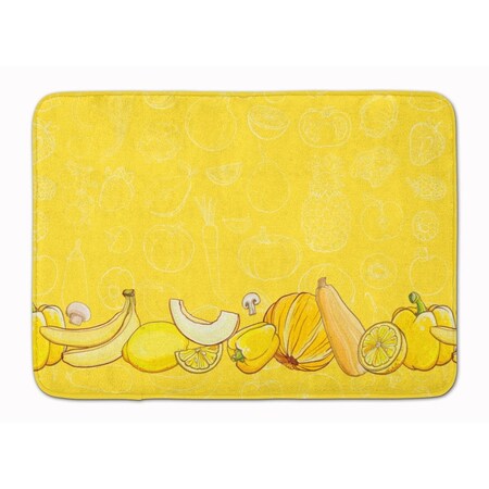 Carolines Treasures Fruits & Vegetables in Yellow Machine Washable Memory Foam Mat BB5134RUG